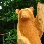Waving bear carving in progress